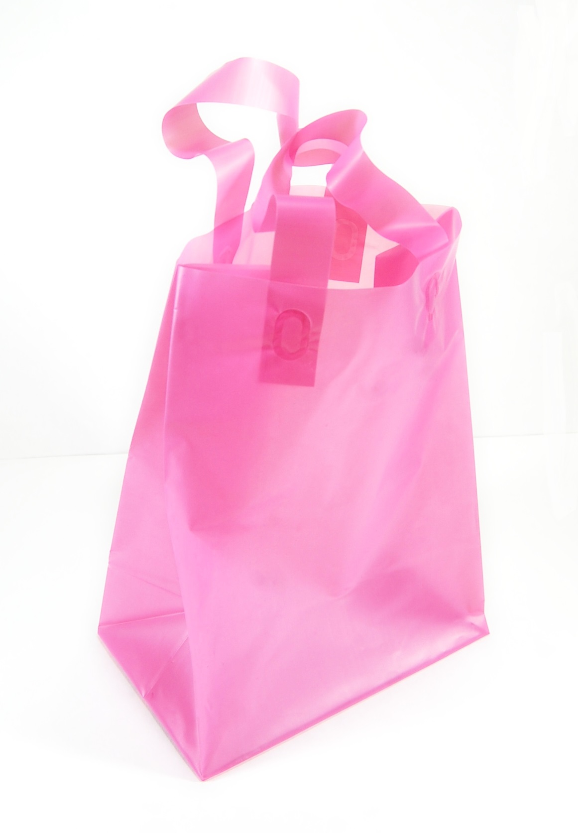 FROSTED BAG WITH HANDLE 8X10 PINK Detroit Store FIxture