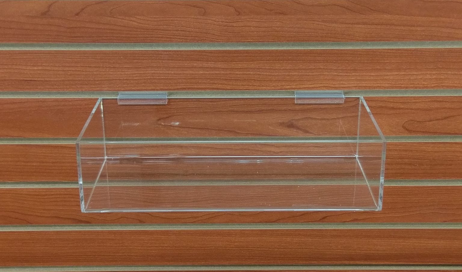 ACRYLIC SLATWALL TRAY 16” X 8"D X 4”H Detroit Store Fixture Co