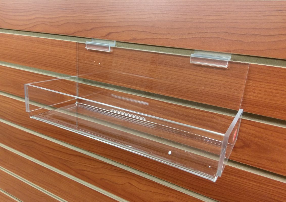 ACRYLIC SLATWALL TRAY 11¾” X 4” CLOSED ENDS Detroit Store Fixture Co