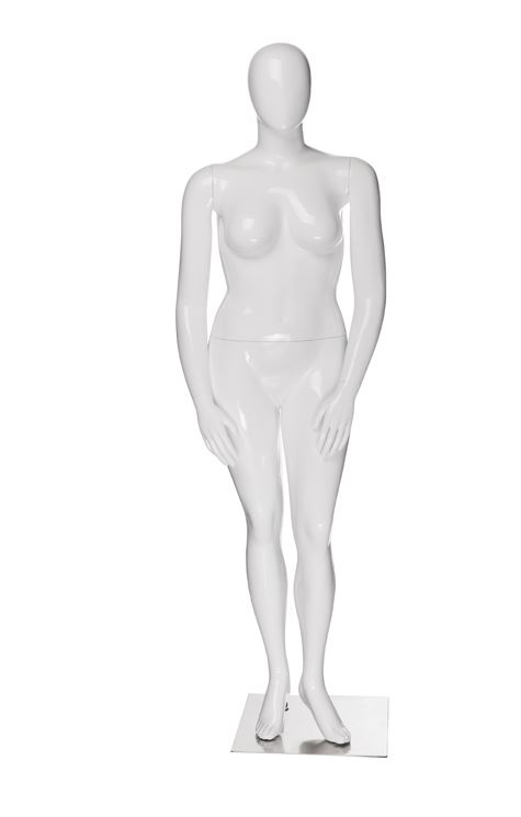 Female Full Body Mannequin - One Arm Bent In Front - White