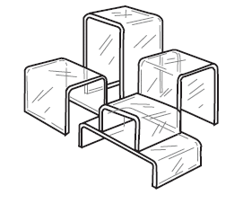 SET OF 5 ASSORTED ACRYLIC RISERS