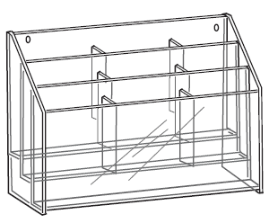 NINE POCKET THREE TIER BROCHURE HOLDER 8"W X 11"H