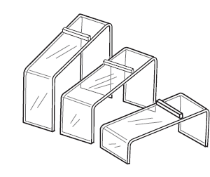 SET OF 3 ACRYLIC SHOE RISERS