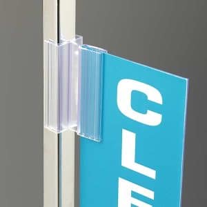 SQUARE EDGE SIGN HOLDER WITH HINGE
