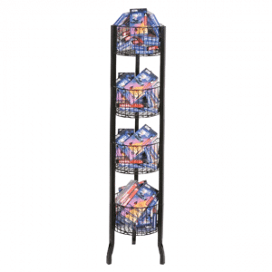 FOUR TIER BASKET DISPLAY BLACK