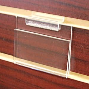 ACRYLIC SLATWALL SIGN HOLDER 3"W X 2"H