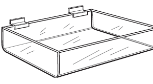 ACRYLIC SLATWALL TRAY 24" X 8"D X 2"H