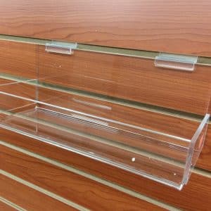 ACRYLIC SLATWALL TRAY 11" X 4" CLOSED ENDS