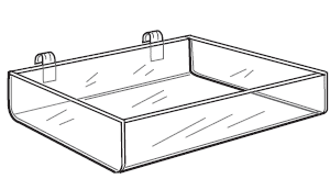 ACRYLIC Gridwall TRAY 16"W X 8"D X 2"H