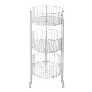 THREE TIER BASKET DISPLAY WHITE