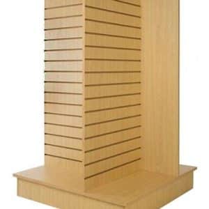SLATWALL 4-WAY DISPLAY WITH BASE MAPLE