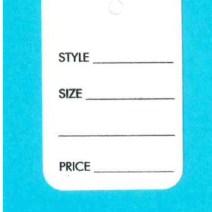 SMALL WHITE UNSTRUNG 2 PART TAG