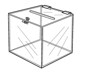 BALLOT BOX WITH LOCK 6"W X 6"D X 6"H