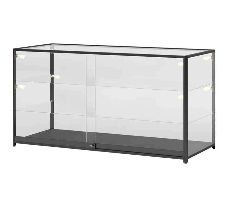 6′ BLACK EXTRA VISION SHOW CASE W/LED SPOTLIGHTS