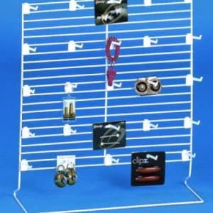 COUNTER TOP SLOTTED GRID DISPLAY WHITE