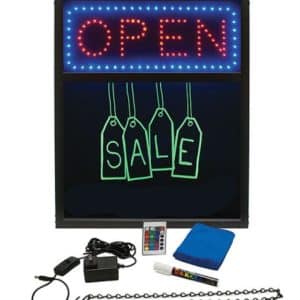 RECTANGULAR LED OPEN SIGN WITH WRITING BOARD