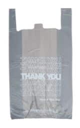PLASTIC THANK YOU BAG GRAY