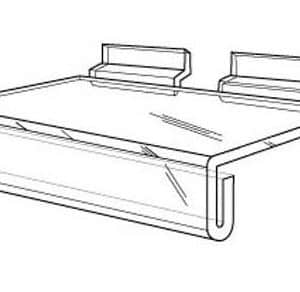 ACRYLIC SLATWALL SHELF 4"X10"