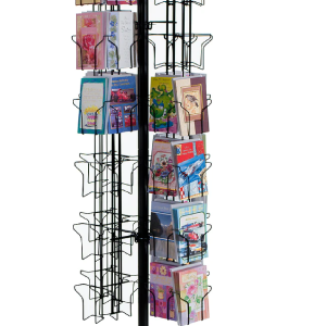 ROTATING 72 POCKET CARD FLOOR RACK BLACK