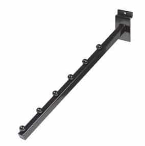 SLATWALL DOWN SLANT DISPLAY ARM WITH 6 BALLS, BLACK