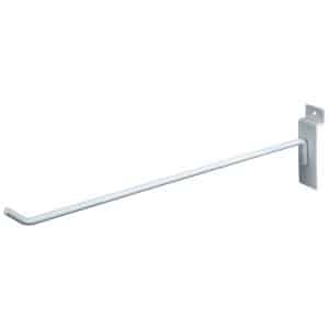 12" WHITE SLATWALL HOOK - 1/4"