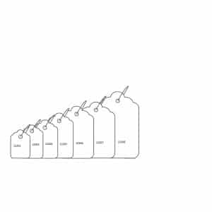 WHITE STRUNG JEWELRY TAG