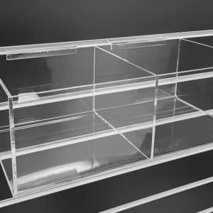 SLATWALL ACRYLIC DOUBLE BIN