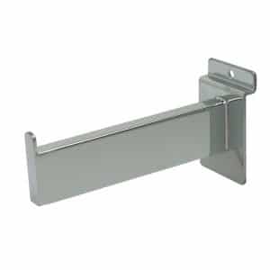 SLATWALL RECTANGULAR 6" LONG STRAIGHT FACE OUT ARM, CHROME