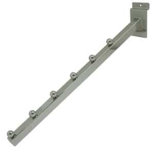 SLATWALL DOWN SLANT DISPLAY ARM WITH 6 BALLS, CHROME