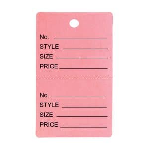 SMALL PINK UNSTRUNG 2 PART TAG