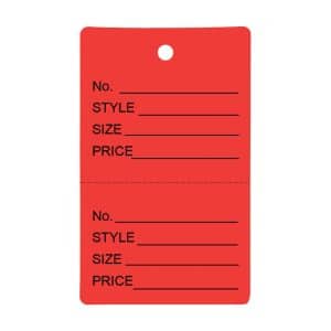 SMALL RED UNSTRUNG 2 PART TAG