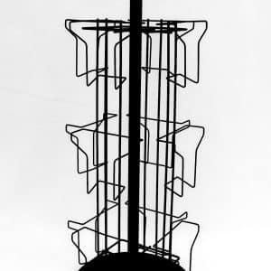 ROTATING 12 POCKET CARD COUNTER RACK BLACK