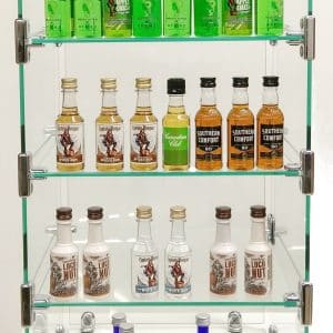 GLASS MINI BOTTLE DISPLAY
